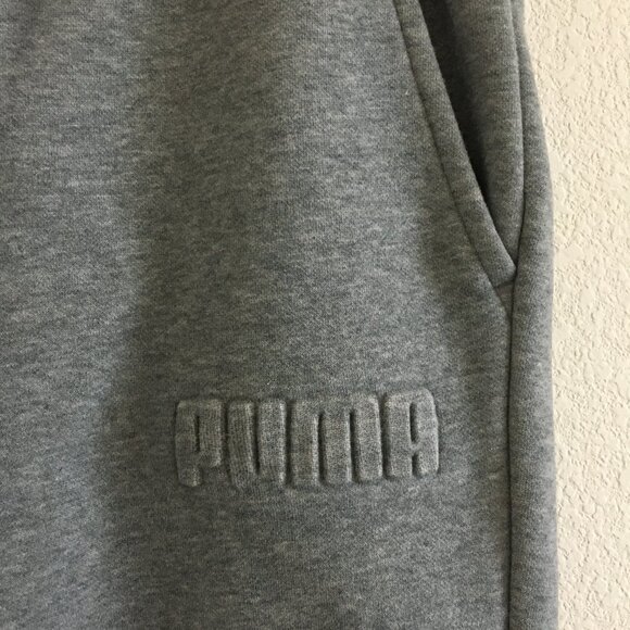 Puma Mens Medium Gray Jogger Drawstring Elastic Waist Inseam 28" 100% Cotton - Picture 4 of 12
